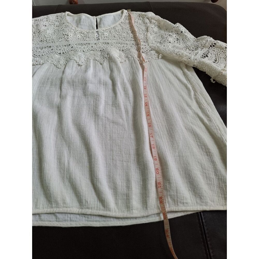 Sezane Ivory Lace Crochet Blouse Top - Picture 9 of 12